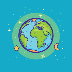 Poster - Planet earth vector illustration flat design