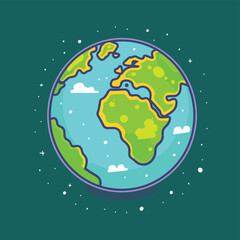 Poster - Planet earth vector illustration flat design