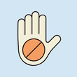 Hand stop or forbidden vector icon