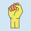 Fist raised up vector isolated icon