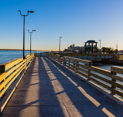 Wall Mural - Fishing Pier on The  Corpus Christi Ship Channel at Roberts Point Park, Port Aransas, Texas, USA