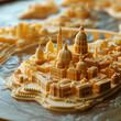 City made from pasta 3D render, creative, art