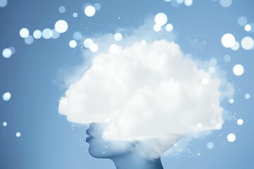Aufkleber - Clouds blue background sky concept technology connect white data symbol communication idea space