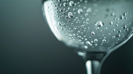 Poster - A detailed close-up of a glass filled with water. Suitable for various concepts