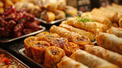 Poster - Assorted Chinese dishes showcased on trays, suitable for food and restaurant concepts
