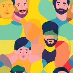 Poster - A group of men with beards and mustaches, suitable for various concepts and projects