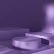 Light Purple minimal scene for product display presentation. Realistic 3d violet product podium. Abstract scene for product mockup display, featuring a  light purple geometric shapes