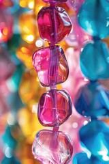 Poster - Close up of a bunch of glass beads, perfect for jewelry design projects
