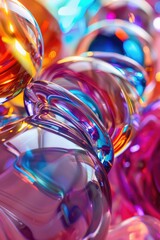 Poster - Close up view of various glass objects. Suitable for product photography