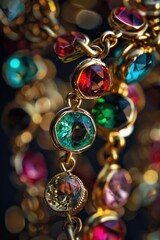 Poster - Close up of vibrant colorful beads, perfect for jewelry design projects