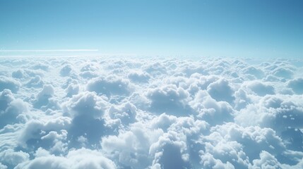 Poster - A scenic view of clouds from an airplane. Suitable for travel and aviation concepts