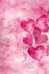 Poster - A collection of pink hearts on a pink background, perfect for Valentine's Day designs or romantic themes