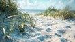 Detailed view of grass on the beach, suitable for nature backgrounds