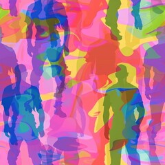 Poster - A diverse group of individuals standing in unity. Suitable for team building concepts