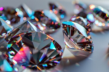 Poster - A detailed view of sparkling diamonds, perfect for luxury and jewelry concepts