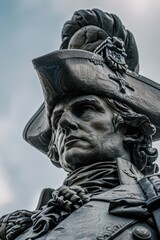 Poster - A statue of a man wearing a hat. Suitable for various projects