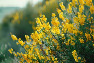 Aufkleber - Beautiful yellow flowers in a scenic field. Perfect for nature backgrounds