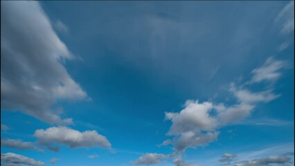 Wall Mural - time lapse of summer blue sky with white clouds