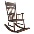 3D rendered vintage wooden rocking chair isolated on transparent background 
