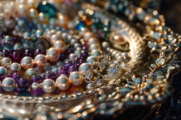 Aufkleber - Close up of colorful beads on a plate. Great for jewelry or crafting projects