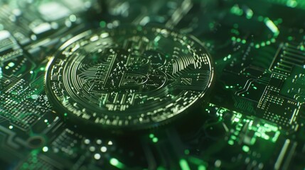 Aufkleber - Detailed view of a computer circuit board. Perfect for technology concepts
