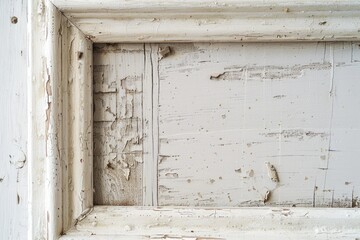 Aufkleber - A weathered window with peeling paint. Perfect for architectural or renovation concepts