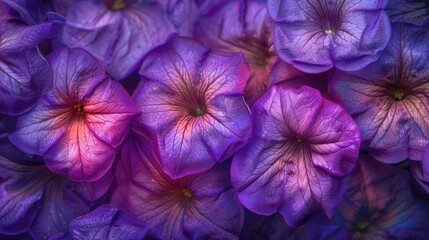 Poster - Close up shot of a bunch of vibrant purple flowers, perfect for nature backgrounds