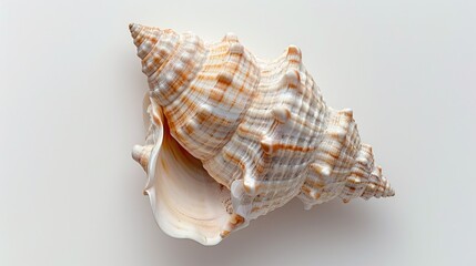 Poster - Close up of a shell on a white background. Suitable for beach-themed designs