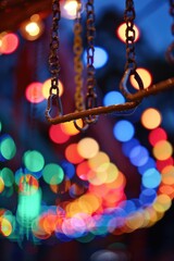 Poster - String of lights hanging on a pole, perfect for festive decorations