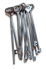 Poster - A collection of wrenches stacked on top of each other. Ideal for industrial and construction concepts