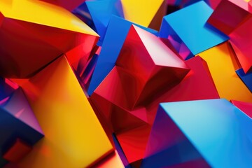 Poster - A close up of a bunch of colorful cubes, suitable for various design projects