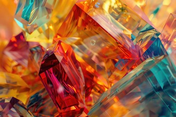 Poster - A stack of vibrant crystals, perfect for various designs.