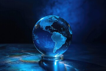 Aufkleber - A glass globe resting on a table, suitable for educational or travel concepts