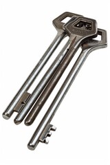 Poster - A stack of keys on top of each other. Can be used for concepts related to security or access control