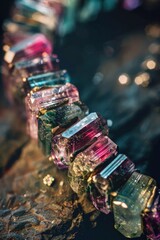 Poster - A close-up of crystals on a rock, perfect for geology or natural beauty concepts
