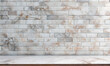 light marble countertop on a light  brick wall background