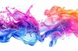 abstract color splash on white background vibrant liquid paint mix creative digital illustration