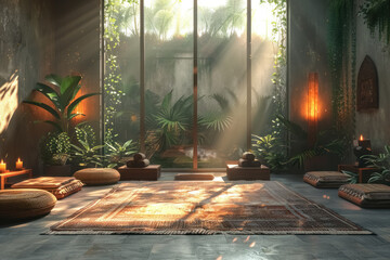 Wall Mural - tranquil indoor garden oasis illuminated by natural light