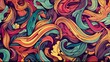 an abstract colorful pattern that looks like waves and swirls