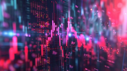 Poster - A surreal composition featuring isolated 3d renderings of stock market trends AI generated illustration