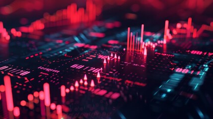 Poster - A surreal composition featuring isolated 3d renderings of stock market trends AI generated illustration