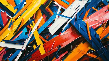 Poster - Abstract art inspired by office supplies  AI generated illustration