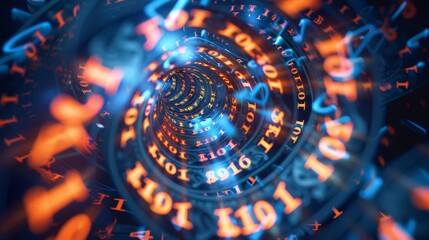 Poster - Abstract dollar signs swirling around a central axis  AI generated illustration
