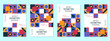 © Ulvur - Modern geometric style flyer vector template collection. Abstract geometric background. Design for poster, booklet, brochure cover, card, coupon. A4 format