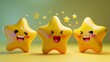 Cartoonish stars with happy expressions   AI generated illustration