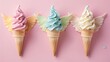 Cheerful ice cream cones with wings   AI generated illustration