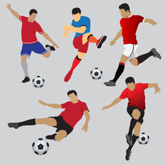 Wall Mural - football kicking gesture