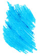 Niebieskie plama pędzla farba akrylowa. Rozmazany abstrakcyjny kształt plamy i rozmazów z teksturą. Wyodrębniona z tła. 