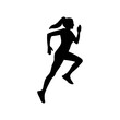 Running woman silhouette. Run icon. Running person.