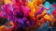 Colorful Fluid Dynamics, Ink Swirls Creating an Abstract Backdrop